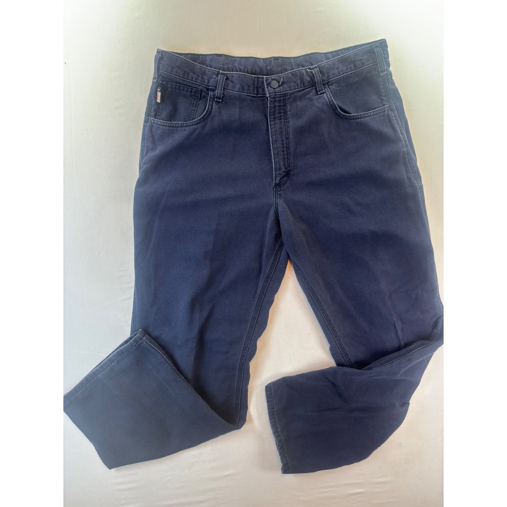 Carhartt FR Flame Resistant Work Pants Mens 38x32 Navy Blue FRB159-DNY CAT 2
